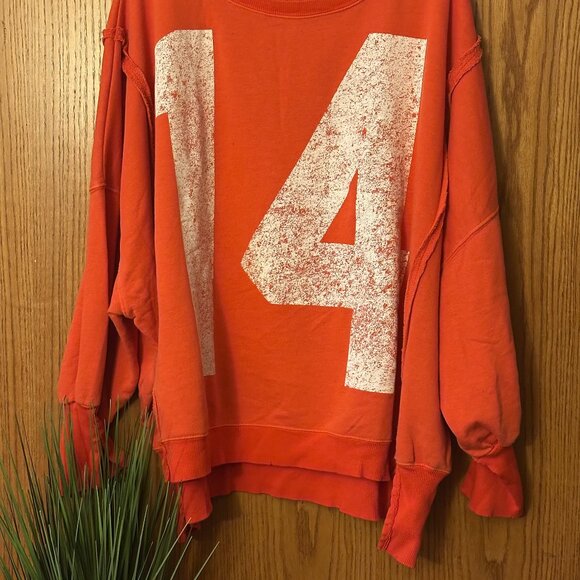 NWOT Free People Graphic Camden Pullover #14 size- LARGE - Picture 5 of 7